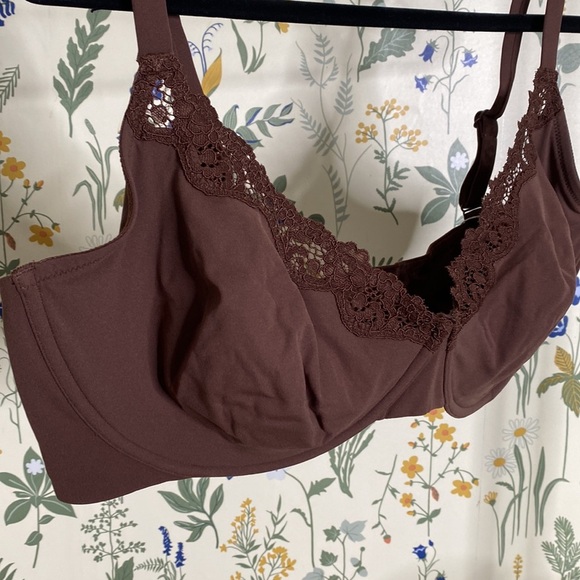 SKIMS FITS EVERYBODY LACE UNDERWIRE BRA COCOA 44DDD brown NWT - Picture 5 of 9